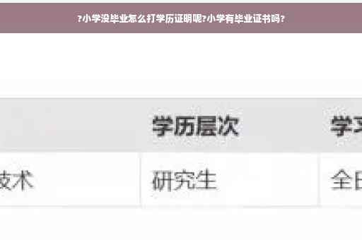 ?小学没毕业怎么打学历证明呢?小学有毕业证书吗?
