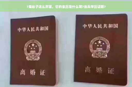?鬼谷子这么厉害，它的来历是什么呢?当兵学历证明?