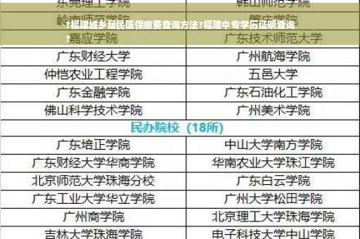 ?福建城乡居民医保缴费查询方法?福建中专学历证明查询
?