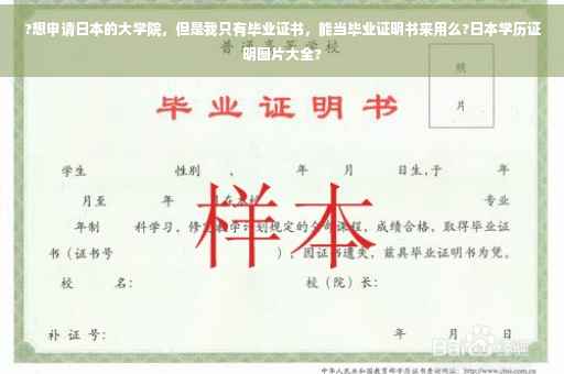 ?想申请日本的大学院，但是我只有毕业证书，能当毕业证明书来用么?日本学历证明图片大全?