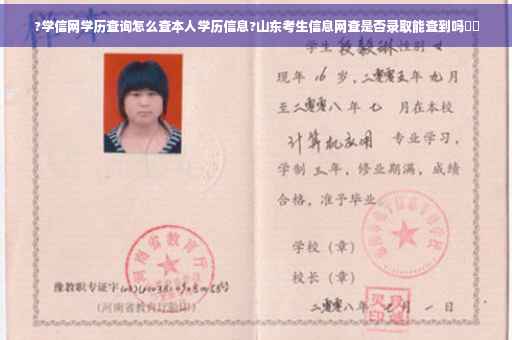 ?学信网学历查询怎么查本人学历信息?山东考生信息网查是否录取能查到吗⚡️