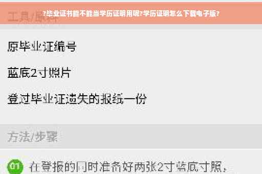 ?毕业证书能不能当学历证明用呢?学历证明怎么下载电子版?