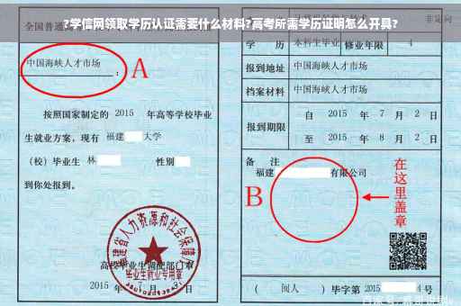 ?学信网领取学历认证需要什么材料?高考所需学历证明怎么开具?