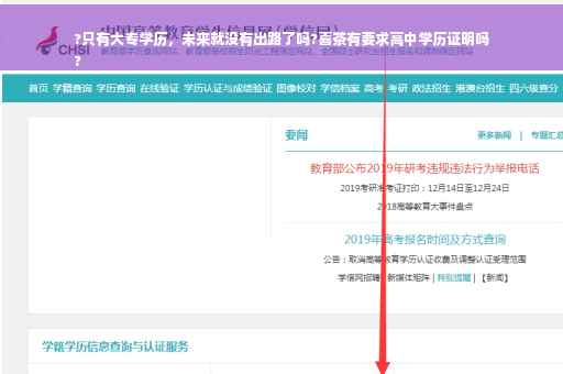 ?只有大专学历，未来就没有出路了吗?喜茶有要求高中学历证明吗
?