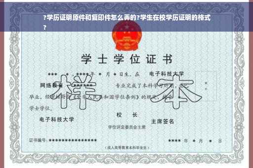 ?学历证明原件和复印件怎么弄的?学生在校学历证明的格式
?
