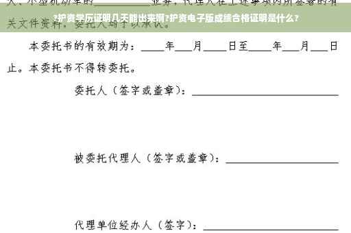 ?护资学历证明几天能出来啊?护资电子版成绩合格证明是什么?