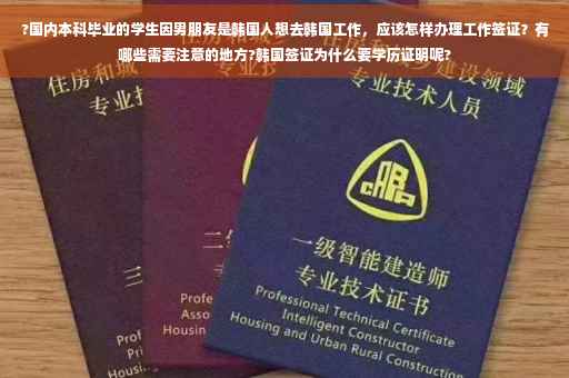 ?国内本科毕业的学生因男朋友是韩国人想去韩国工作，应该怎样办理工作签证？有哪些需要注意的地方?韩国签证为什么要学历证明呢?