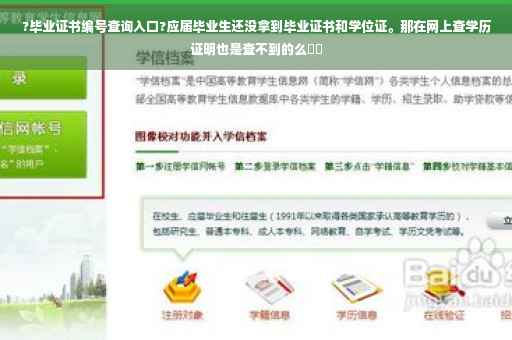 ?毕业证书编号查询入口?应届毕业生还没拿到毕业证书和学位证。那在网上查学历证明也是查不到的么⚡️