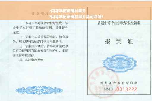 ?同等学历证明村里开
?同等学历证明村里开具可以吗?