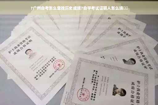 ?广州自考怎么查找历史成绩?自学考试证明人怎么填⚡️
