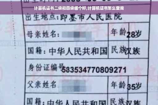 计算机证书二级和四级哪个好,计算机证书怎么查询
