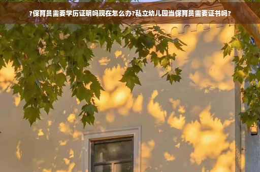 ?保育员需要学历证明吗现在怎么办?私立幼儿园当保育员需要证书吗?