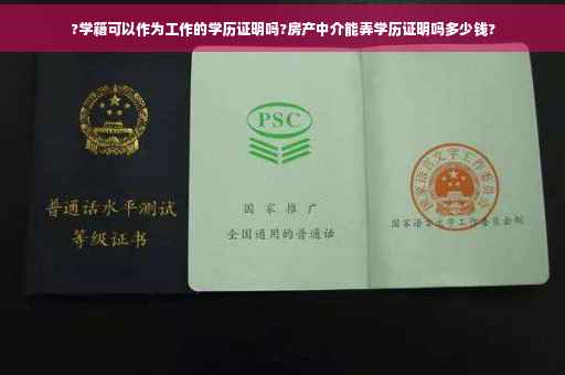 ?学籍可以作为工作的学历证明吗?房产中介能弄学历证明吗多少钱?