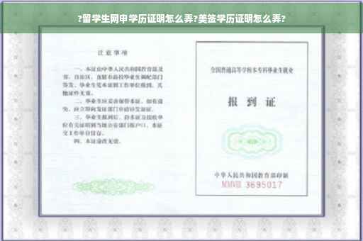 ?留学生网申学历证明怎么弄?美签学历证明怎么弄?