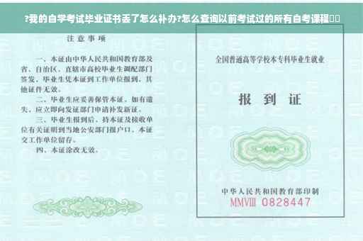 ?我的自学考试毕业证书丢了怎么补办?怎么查询以前考试过的所有自考课程⚡️