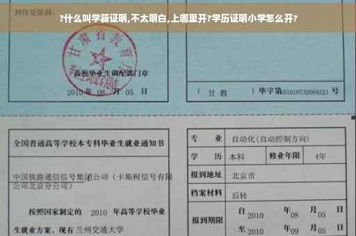 ?什么叫学籍证明,不太明白,上哪里开?学历证明小学怎么开?