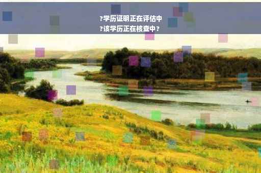 ?学历证明正在评估中
?该学历正在核查中?