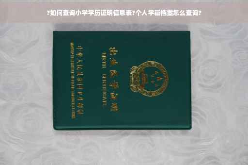 ?如何查询小学学历证明信息表?个人学籍档案怎么查询?