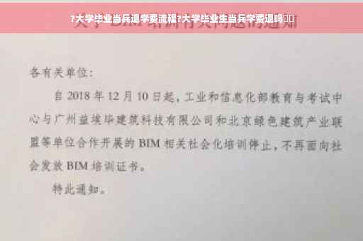 ?大学毕业当兵退学费流程?大学毕业生当兵学费退吗⚡️