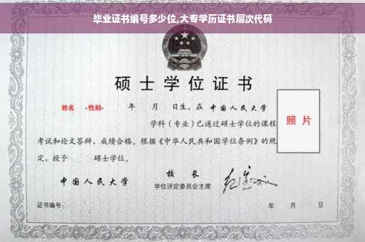 毕业证书编号多少位,大专学历证书层次代码
