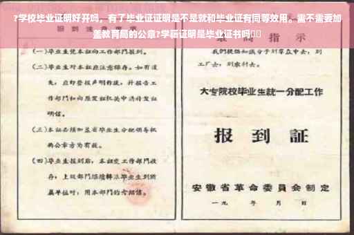 ?学校毕业证明好开吗，有了毕业证证明是不是就和毕业证有同等效用。需不需要加盖教育局的公章?学籍证明是毕业证书吗⚡️