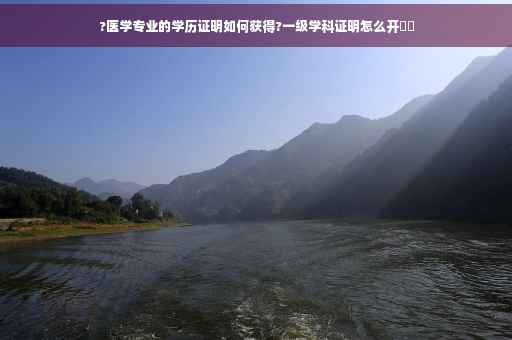 ?医学专业的学历证明如何获得?一级学科证明怎么开⚡️