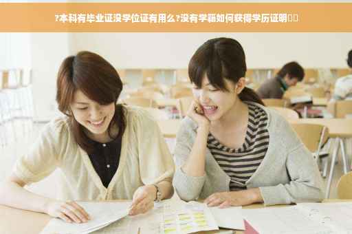 ?本科有毕业证没学位证有用么?没有学籍如何获得学历证明⚡️