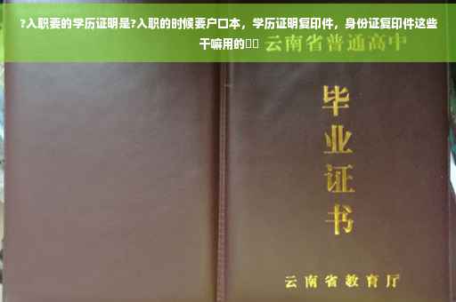 ?入职要的学历证明是?入职的时候要户口本，学历证明复印件，身份证复印件这些干嘛用的⚡️