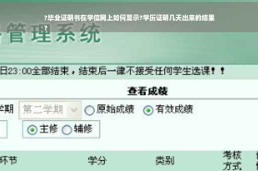 ?毕业证明书在学信网上如何显示?学历证明几天出来的结果
?