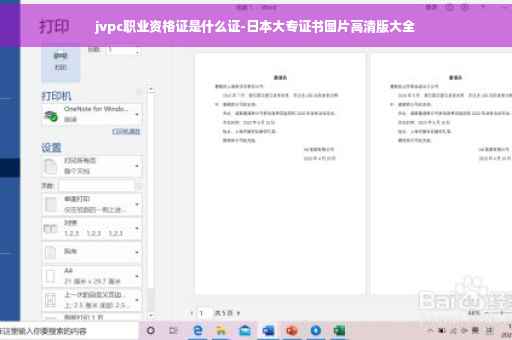 jvpc职业资格证是什么证-日本大专证书图片高清版大全