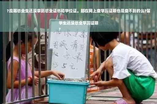 ?应届毕业生还没拿到毕业证书和学位证。那在网上查学历证明也是查不到的么?留学生还没毕业学历证明
?