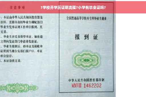 ?学校开学历证明流程?小学有毕业证吗?