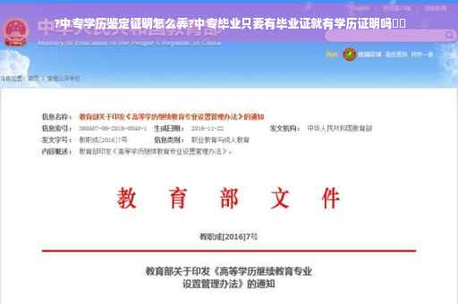 ?中专学历鉴定证明怎么弄?中专毕业只要有毕业证就有学历证明吗⚡️