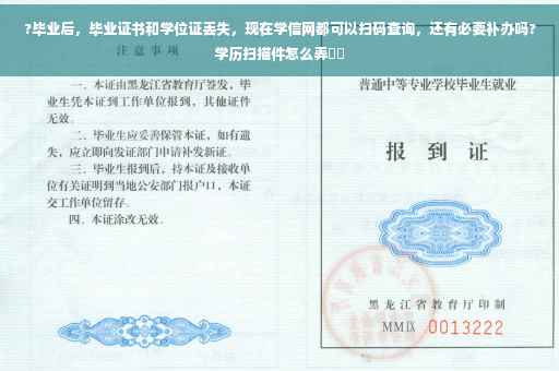 ?毕业后，毕业证书和学位证丢失，现在学信网都可以扫码查询，还有必要补办吗?学历扫描件怎么弄⚡️