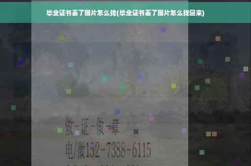 毕业证书丢了图片怎么找(毕业证书丢了图片怎么找回来)