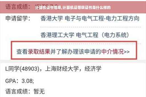 计算机证书等级,计算机证等级证书是什么样的