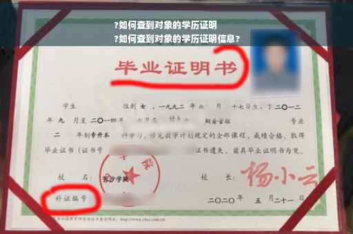 ?如何查到对象的学历证明
?如何查到对象的学历证明信息?