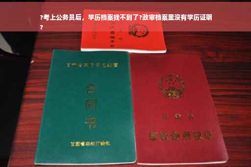 ?考上公务员后，学历档案找不到了?政审档案里没有学历证明
?