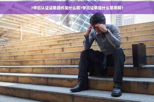 ?学历认证证明原件是什么啊?学历证明是什么意思啊?