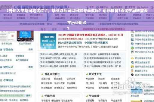 ?外地大学期间笔试过了，毕业以后可以回家考面试吗？明职教育?面试在异地需要学历证明么
?