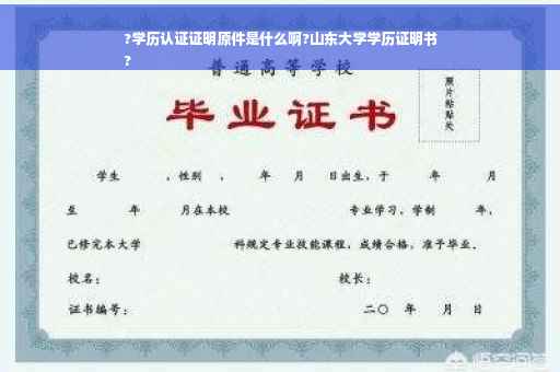 ?学历认证证明原件是什么啊?山东大学学历证明书
?