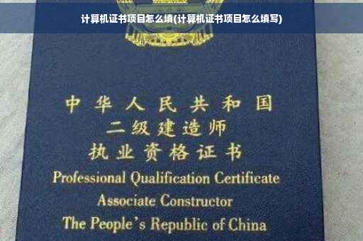 计算机证书项目怎么填(计算机证书项目怎么填写)