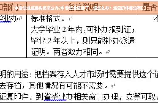 ?中专毕业证丢失该怎么办?中专毕业证丢了，该怎么办？连复印件都没有⚡️