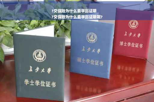 ?交保险为什么要学历证明
?交保险为什么要学历证明呢?