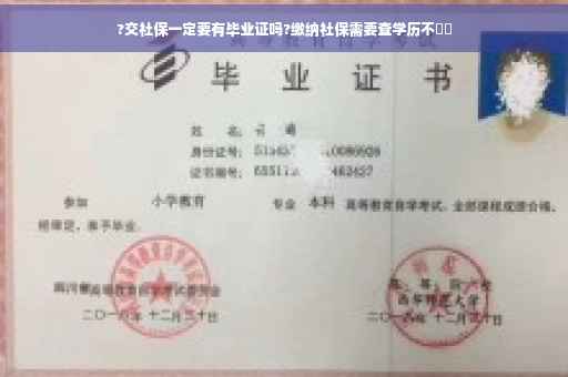 ?交社保一定要有毕业证吗?缴纳社保需要查学历不⚡️