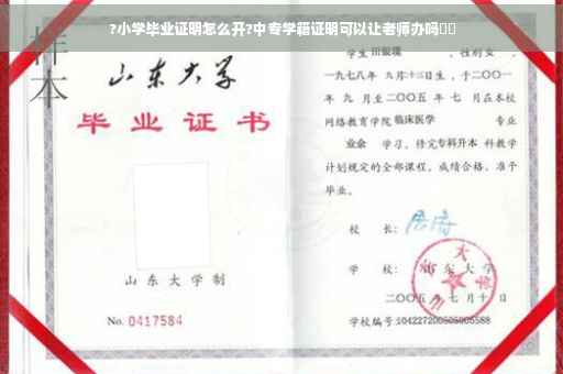 ?小学毕业证明怎么开?中专学籍证明可以让老师办吗⚡️