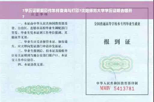 ?学历证明复印件怎样查询与打印?沈阳师范大学学历证明去哪开
?