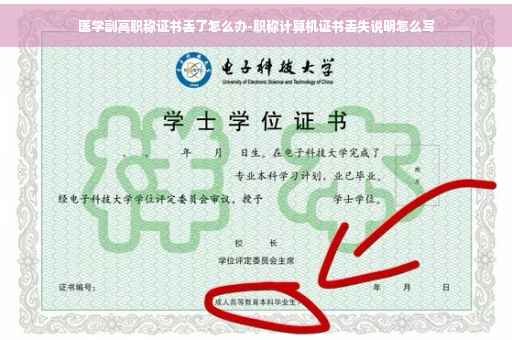 医学副高职称证书丢了怎么办-职称计算机证书丢失说明怎么写