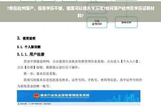 ?想在杭州落户，但是学历不够，哪里可以提升学历呢?如何落户杭州无学历证明材料?