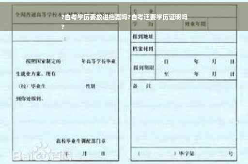 ?自考学历要放进档案吗?自考还要学历证明吗
?